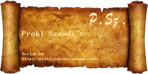 Prokl Szovát névjegykártya